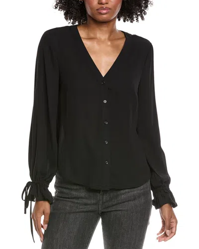 Cece V-neck Flounce Blouse In Black