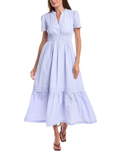 Cece V-neck Maxi Dress In Blue