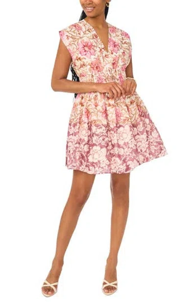 Cece V-neck Minidress In Pink