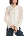 Cece V-neck Ruffle Button Down Blouse In White