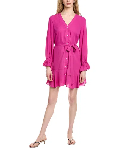 Cece V-neck Tie Waist Dress In Pink