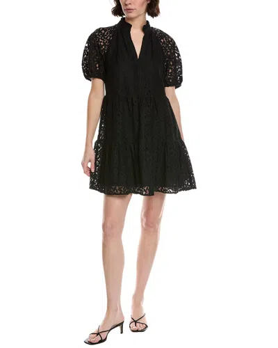 Cece V-neck Tiered Babydoll Dress In Black