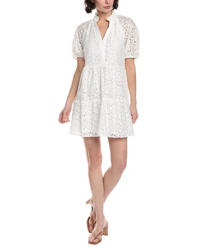 Cece V-neck Tiered Babydoll Dress In White