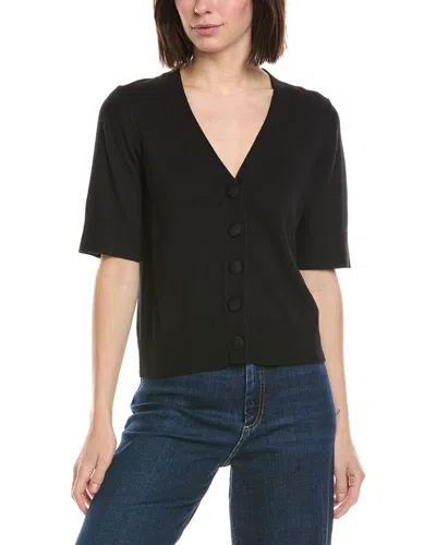 Cece V-neck Wool-blend Cardigan In Black