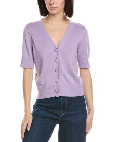 Cece V-neck Wool-blend Cardigan In Purple