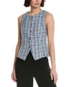 Cece V-split Vest In Blue