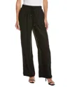Cece Wavy Tapered Linen-blend Pant In Black