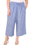Cece Wide Leg Drawstring Pants In Blue