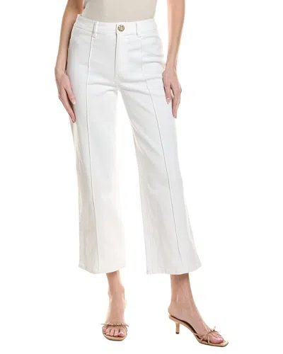 Cece Wide-leg Floral Jean In White