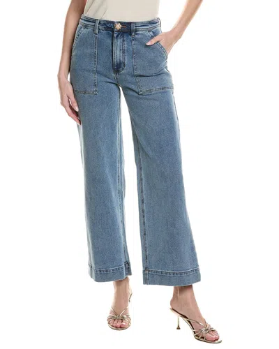 Cece Wide-leg Patch Pocket Denim Pant In Blue