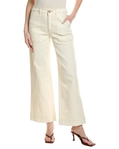 Cece Wide-leg Patch Pocket Denim Pant In Neutral