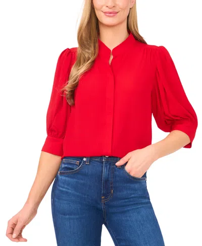 Cece Women's 3/4-sleeve Collared Button Down Blouse