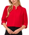 Cece Ruffle V-neck Blouse In Red