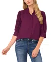 Cece Puff Sleeve Button-up Shirt In Pickled Beet