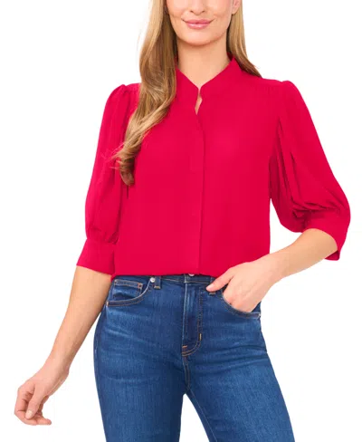 CECE WOMEN'S 3/4-SLEEVE COLLARED BUTTON DOWN TOP