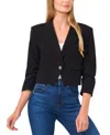 Shop Cece Women's 3/4-sleeve Cropped Blazer In Rich Black