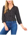 Cece Women's 3/4-sleeve V-neck Top In Black