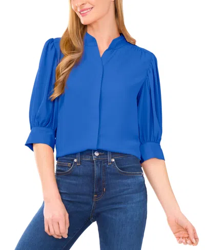 Cece Women's 3/4-sleeve Collared Button Down Top In Multi