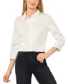 Cece Button Front Satin Shirt In Neutral