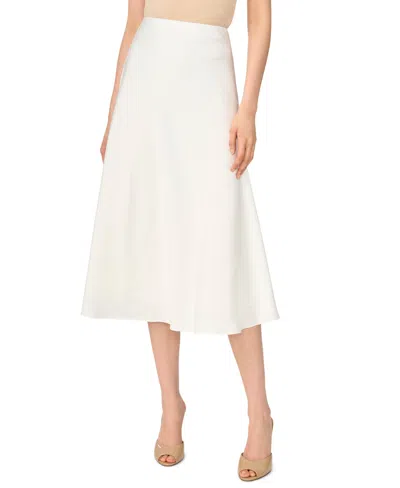 Cece Women's A-line Side-zip Satin Midi Skirt In New Ivory