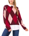 Cece By Cynthia Steffe Pointelle Chevron Stripe Crewneck Sweater In Multi