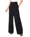 Cece Belted High Waist Wide Leg Pants In Rich Black