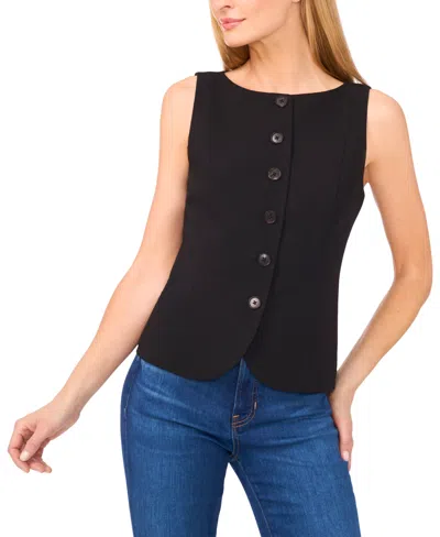 CECE WOMEN'S BOAT NECK WAISTCOAT TOP