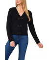 Cece Bow Front Cardigan In Rich Black