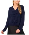 Cece Bow Front Sweter In Blue