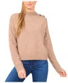 Cece Women's Button Detail Sweater In Gold