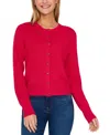 Cece Crewneck Cardigan In Bright Rose