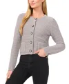 Cece Metallic Crop Cardigan In Storm Grey