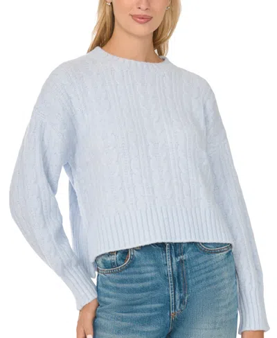 Cece Women's Cable-knit Raglan-sleeve Crewneck Sweater In Blue