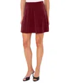 Cece Women's Circle Velvet Mini Skirt In Majestic Wine