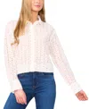Cece Eyelet Embroidered Cotton Button-up Shirt In New Ivory