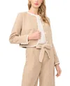 Cece Contrast Patch Pocket Jacket In Nude