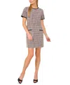 Cece Tweed Shift Minidress In Rich Black
