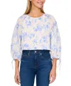 Cece Women's Cotton Floral-print Puff-sleeve Blouse In New Ivory