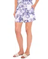 Cece Womens Printed Cotton Collared Button Front Shirt Printed Cotton Pull On Shorts