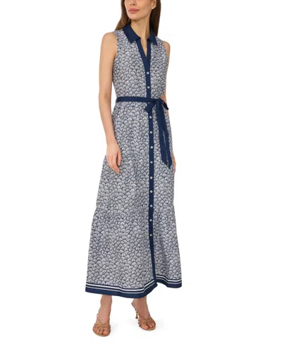 Cece Women's Cotton-blend Sleeveless Shirt Dress In Blue