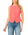 Cece Split Hem Vest In Red