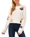 Cece Groovy Flower Pullover In Antique White
