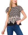Cece Women's Crewneck Short-flutter Sleeve Blouse
