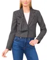 Cece Women's Cropped Long Sleeve Lapel Bow Blazer In Gray