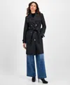 Cece Women's Double-breasted Studded Belted Trench Coat In Black