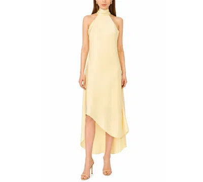 Cece Women's Draped Tie Back Halter Dress In Yellow