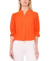 Cece Puff Sleeve Crepe Button-up Shirt In Cherry Pop