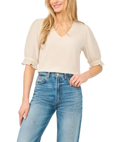 Cece Women's Elbow-sleeve V-neck Blouse In Gray