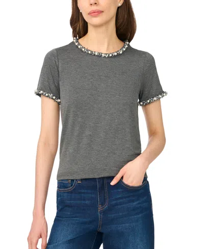 Cece Women's Embellished Crewneck Short-sleeve Top In Multi