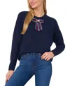 Cece Ribbon Bow Sweater In Classic Navy